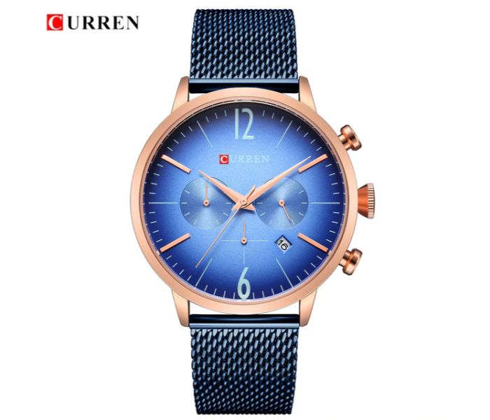 Curren 8313  Luxury Quartz Watch For Men Blue - Zoom Image