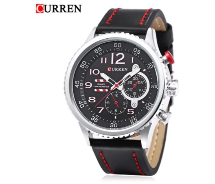 Curren 8179 Casual Analog Quartz Watch For Men Black And White - Zoom Image 1