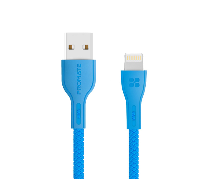 Promate Powerbeam-i Lightning to USB-A Charging Cable - 1.2 Metre, Blue - Zoom Image 7