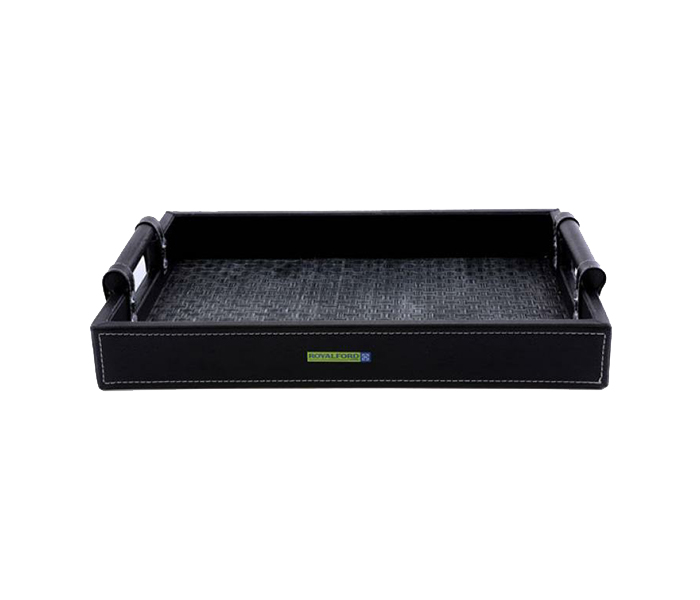 Royalford RF8284 2 Pieces Leather Tray - Black - Zoom Image 2