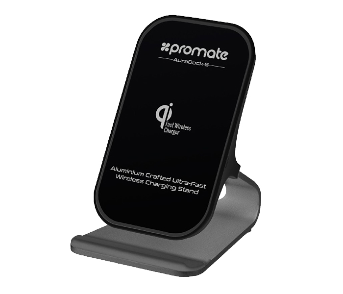 Promate AURADOCK-5 Aluminium Crafted Ultra Fast Wireless Charging Stand - Grey - Zoom Image 6