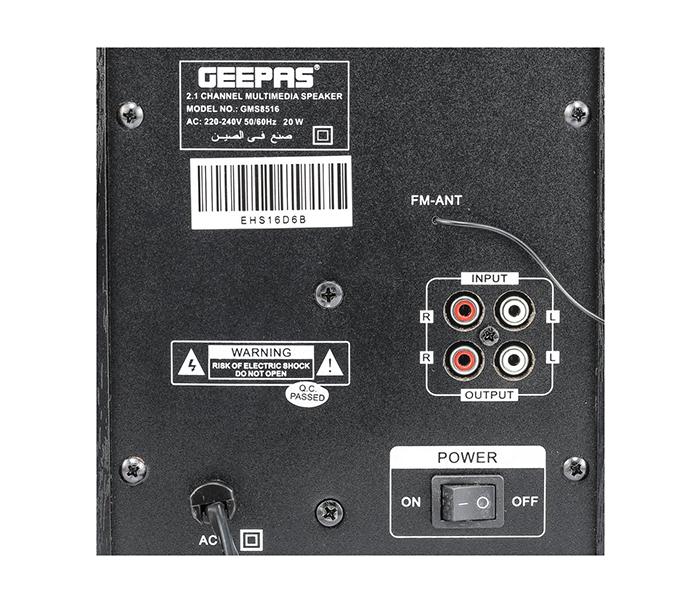 Geepas GMS8516 2.1 Channel Multimedia Speaker with Bluetooth - Black - Zoom Image 2