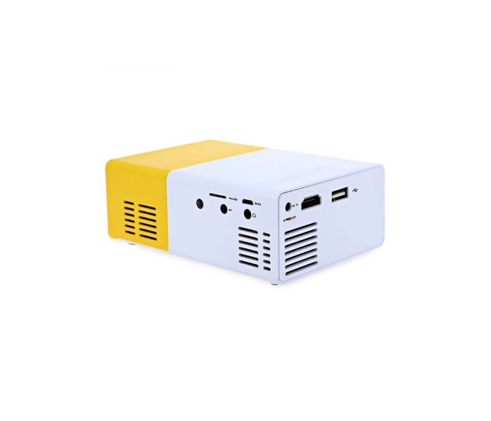 Bison BS-600 Entertainment Mini LED Projector Yellow and White - Zoom Image 1