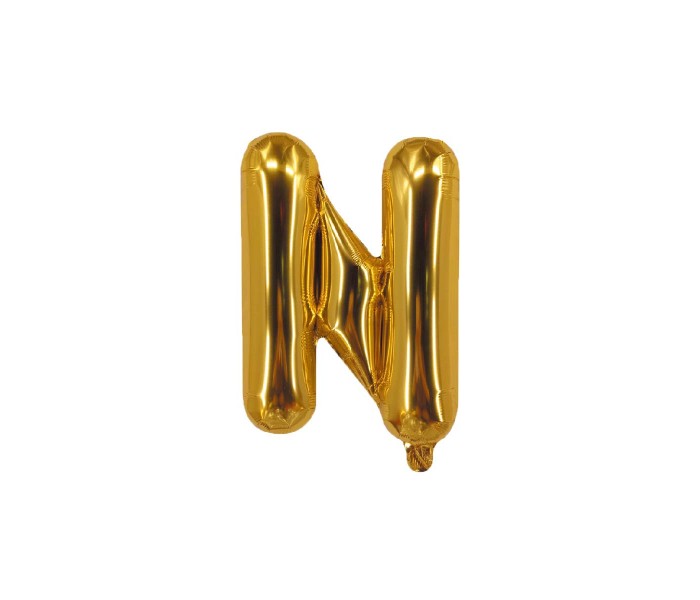 Party Time N-G-803409 Letter N 16 Inch Foil Balloon Gold - Zoom Image