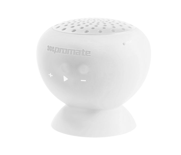 Promate Globo Mini Portable Wireless Stereo Speaker with Suction Cup - White - Zoom Image 4