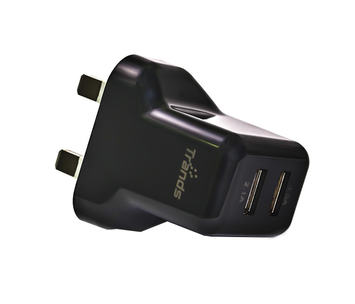 Trands TR-PC6485 Dual USB Port Travel Charger - Black - Zoom Image