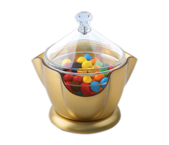 Royalford RF8854 Grand Acrylic Candy Bowl - Clear & Gold - Zoom Image 1