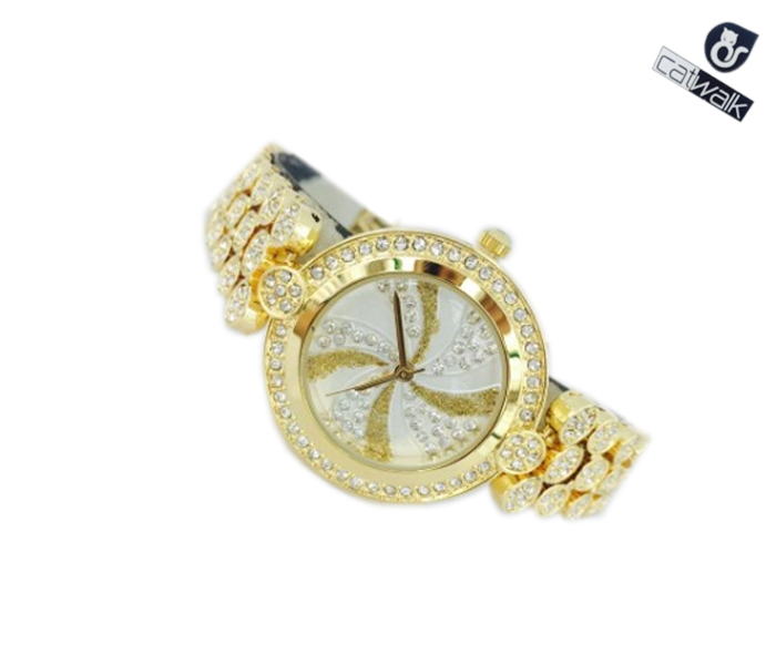 Catwalk CW-978 Genuine quality Fashionable Cz Watch For Women Gold - Zoom Image