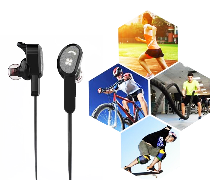 Promate VITALLY-2 Wireless Bluetooth Stereo Magnetic Earbuds - Black - Zoom Image 2