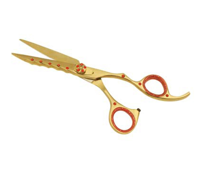 Tips & Toes TT-604 Stainless Steel Professional Barber Razor Shears, Gold Titanium Coated - Zoom Image 1