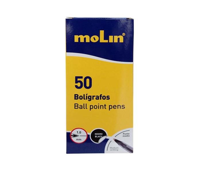 Molin BCS180-50-9 Box Of 50 Ball Point Pen Black, Clear - Zoom Image