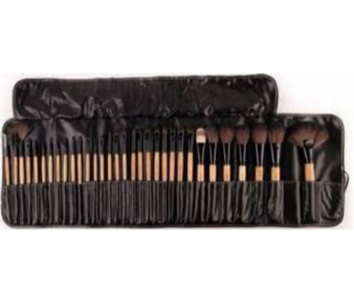 Cosmetic Makeup Beauty Brushes 32 Piece with Leather Case Pouch CM021 Wood - Zoom Image 3