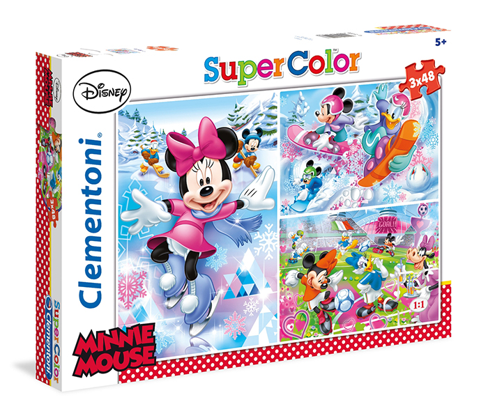 Clementoni 25198 Super Color Minnie Sport Children Puzzle - 3 x 48 Pieces - Zoom Image 2