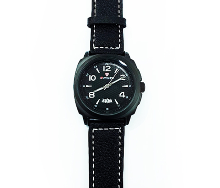 Longbo 80215007LQ Water Resistant Leather Casual Analog Watch for Mens Black - Zoom Image