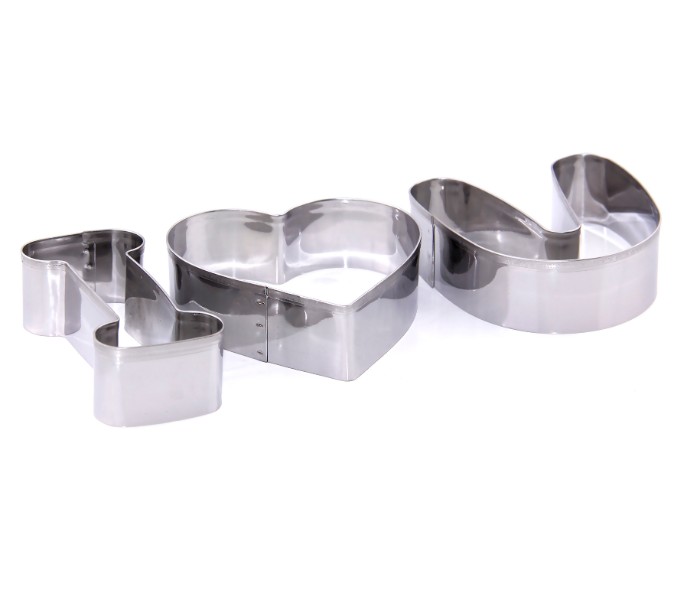 In-house HHNE-7805 3 Pieces I Love U Cookie Cutter Set Stainless Steel - Zoom Image 3