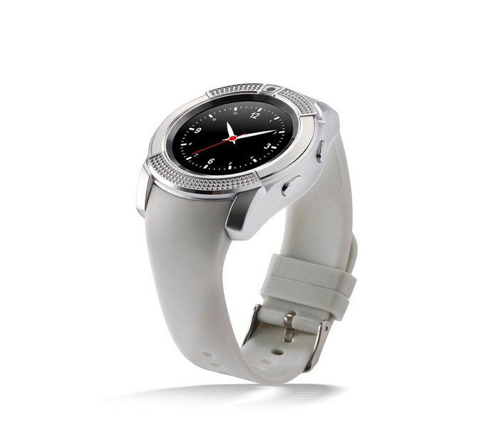 Bingo V8 Bluetooth Smart Watch With Sim And Camera - White - Zoom Image 1