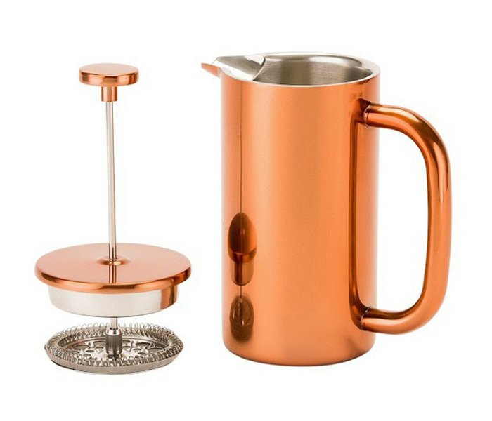 Royalford RFU9017 800ML Double Wall Stainless Steel Coffee Press - Rose Gold - Zoom Image 1