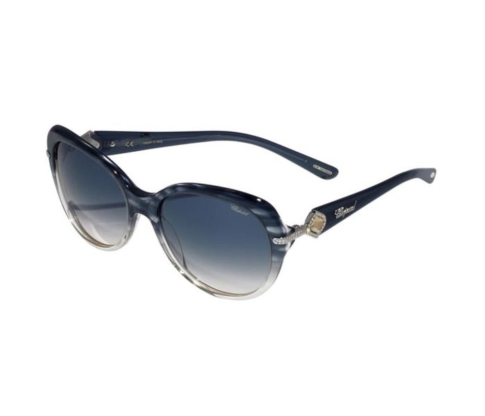 Chopard SCH130S 0WTC Oval Blue Striped Grad Beige Frame & Blue Gradient Mirrored Sunglasses for Women - Zoom Image