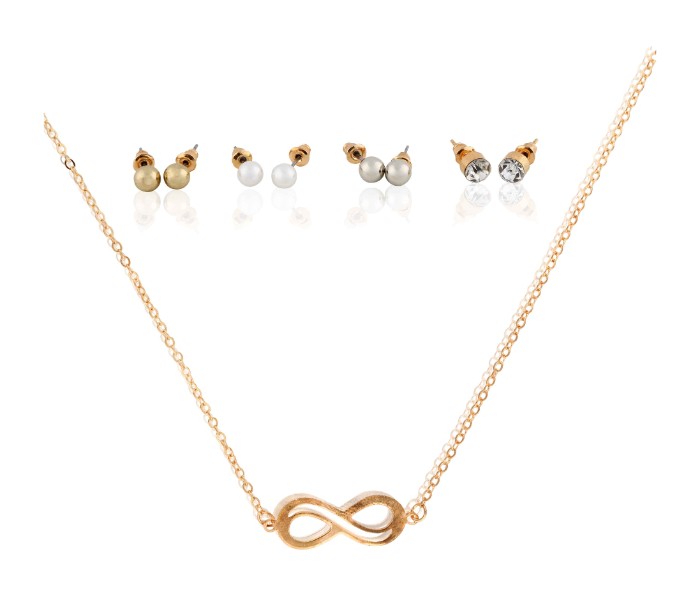 5 Pieces 18K Gold Plated Infinity Design Jewellery Set 31714 - Zoom Image 3