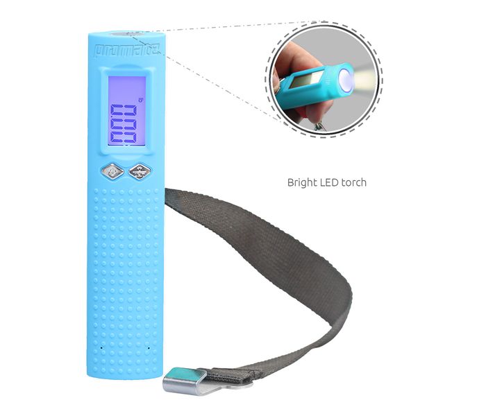 Promate Powerscale Multi-Function 3-in-1 Digital Luggage Scale, Blue - Zoom Image 2