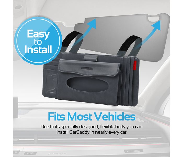 Promate CarCaddy 4-in-1 Multifunctional Car Sun Visor Organizer - Grey - Zoom Image 3