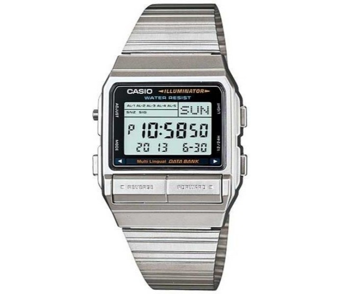 Casio DB-380-1DF Unisex Digital Watch Black and Silver - Zoom Image 2