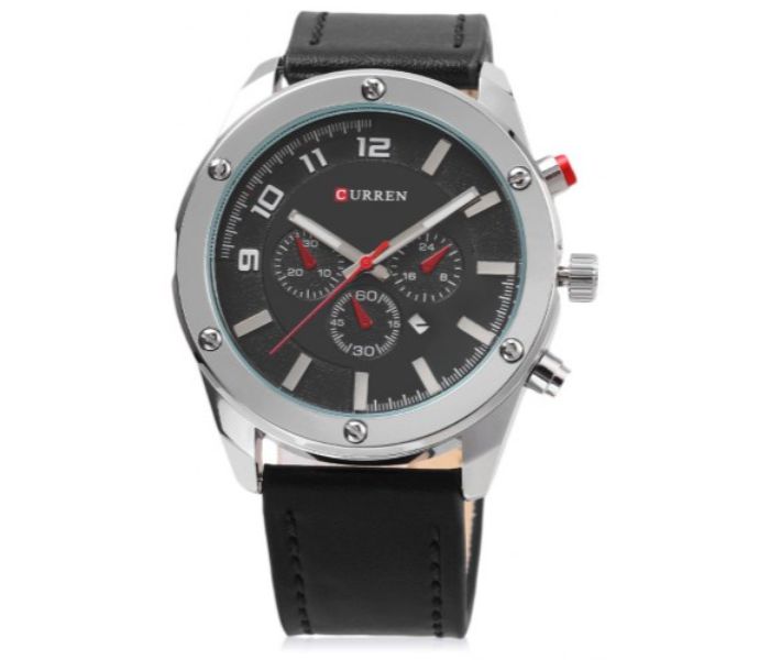 Curren 8204 Analog Quartz Watch For Men Black - Zoom Image 3