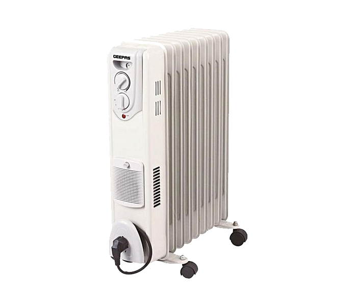 Geepas GRH9235 9 Fins Oil Filled Room Heater - White - Zoom Image