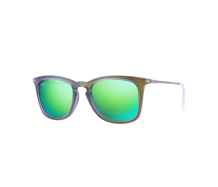 Ray-Ban RB4221-61693R-50 Wayfarer Shot Green Rubber Frame & Green Mirrored Sunglasses for Women - Zoom Image