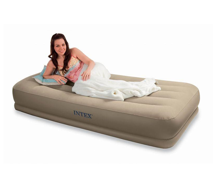 Intex ZX-67740 Inflatable Twin Size Pillow Rest Mid-Rise Airbed - Beige - Zoom Image 1