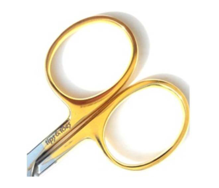 Tips & Toes TT-208G Stainless Steel Nail and Cuticle Curved Scissors - Gold Plated - Zoom Image 1