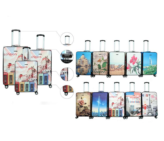 Para John PJTR3060LT London Telephone Printed Trolley Set - 3 Pieces - Zoom Image