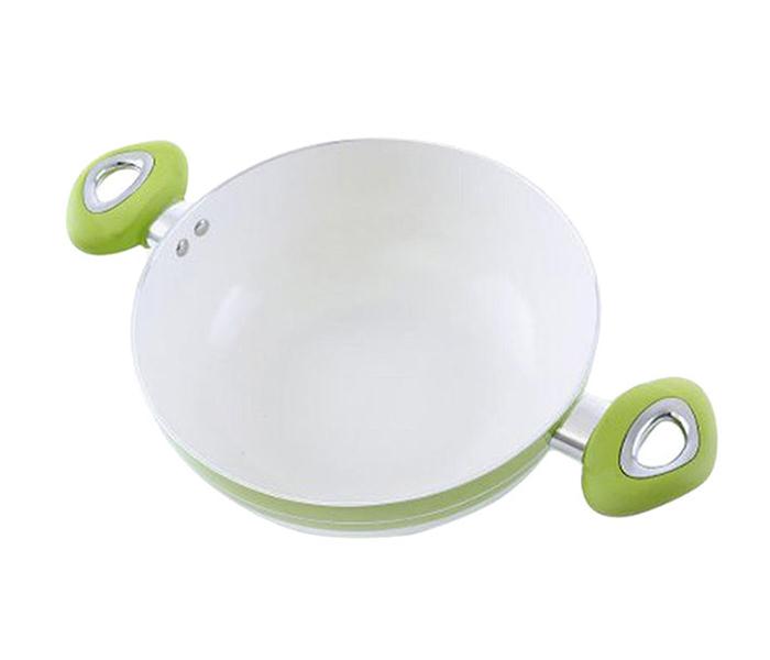 Royalford RF6870 Wokpan with Non-Stick Ceramic Coating - Green - Zoom Image 1