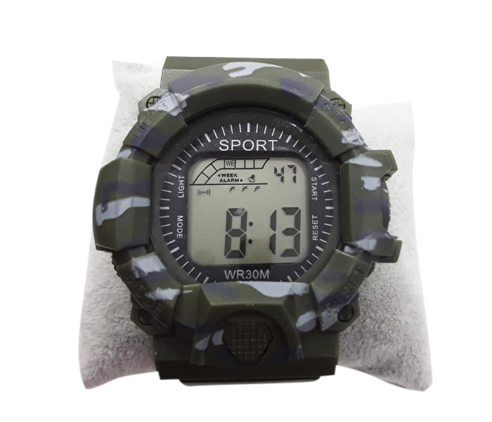 Polit KSW6G Camo Kids Sport Military Design Watch - Black - Zoom Image