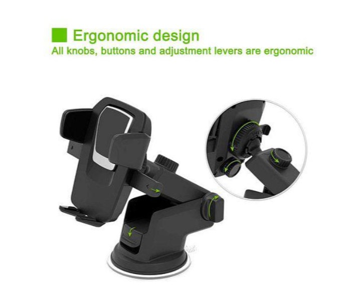 Easy One Touch Car & Desk Mount Strong Adhesive Universal Phone Holder for Smartphones Under 6.5 Inches CM43 Black - Zoom Image 3