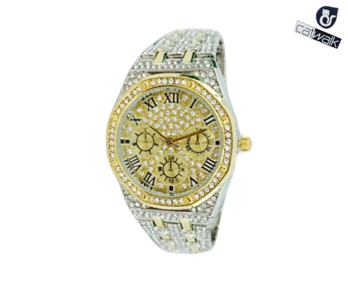 Catwalk CW-124 Genuine quality Fashionable Cz Watch For Women - Silver and Gold - Zoom Image