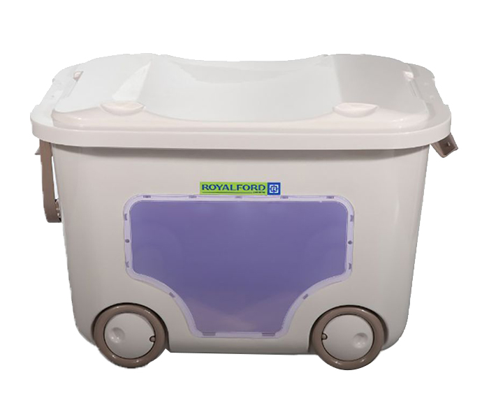 Royalford RF9304 See Through Storage Trolley - Medium, Beige & Purple - Zoom Image