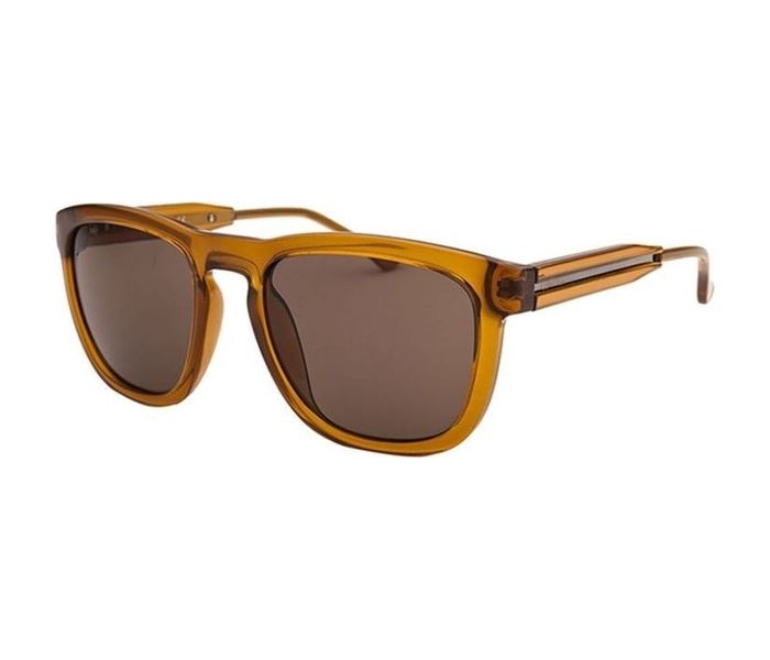 Calvin Klein CK3187S 212 Oval Shiny Butterscotch Frame & Grey Mirrored Sunglasses for Unisex - Zoom Image 1