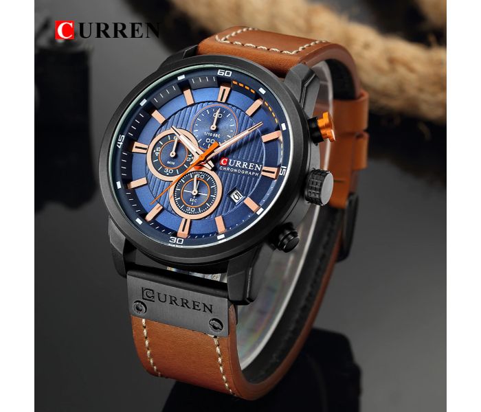 Curren 8291 Analog Sports Watch For Men Blue And Black - Zoom Image 2