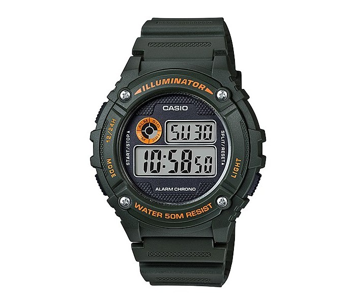 Casio W-216H-3BVDF Mens Sports Watch Green - Zoom Image