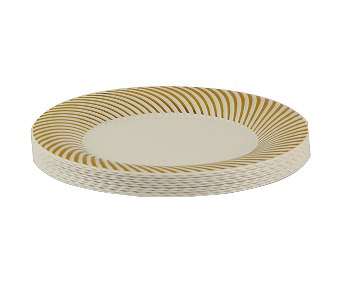 Rosymomen 2371 7-inch Plastic Plate Set - 10 Pieces, Gold - Zoom Image 3