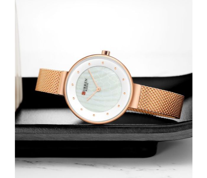 Curren 9032 Analog Quartz Watch For Women Rose Gold and White - Zoom Image 2