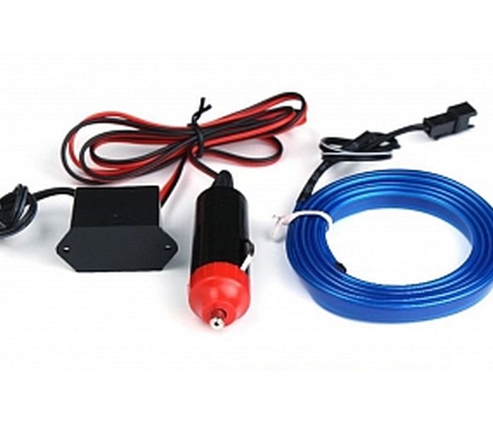 Car Flexible Cold Light Line Wire with Car Charger, Blue - Zoom Image 3