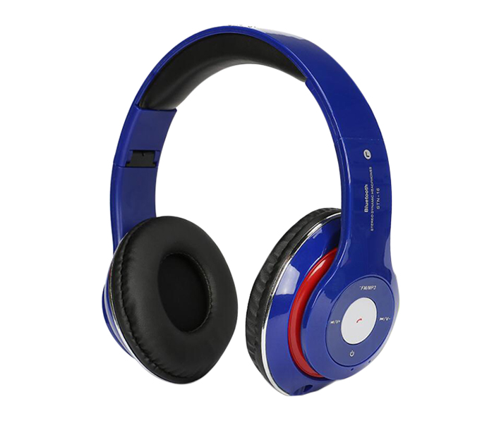 STN-13 Wireless Bluetooth Extra Bass Over-Ear Headphones With Mic - Blue - Zoom Image