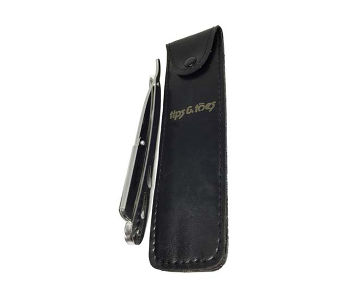 Tips & Toes TT-668BLK Stainless Steel Black Handle Professional Straight Razor for Classic Shaving - Zoom Image 1