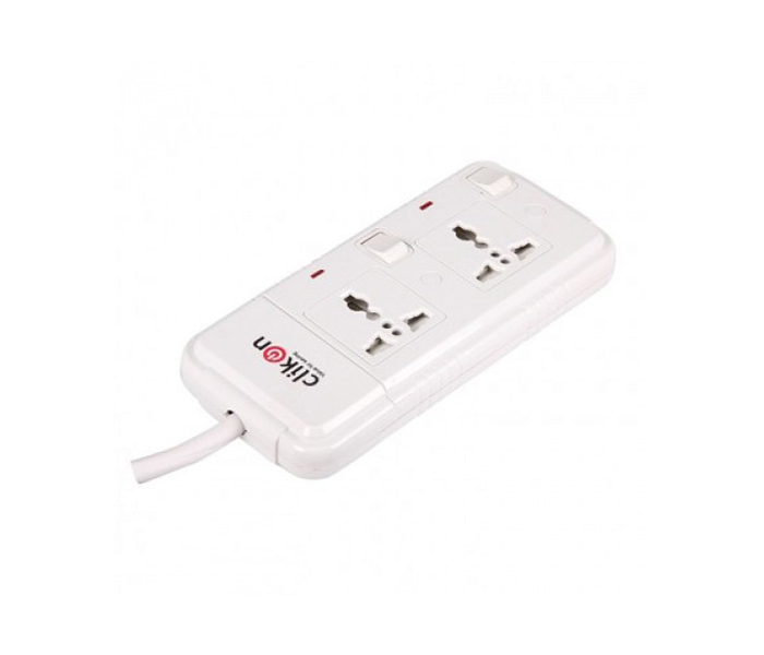 Clikon CK2170 2 Way Extension Socket - 3M Cable, White - Zoom Image