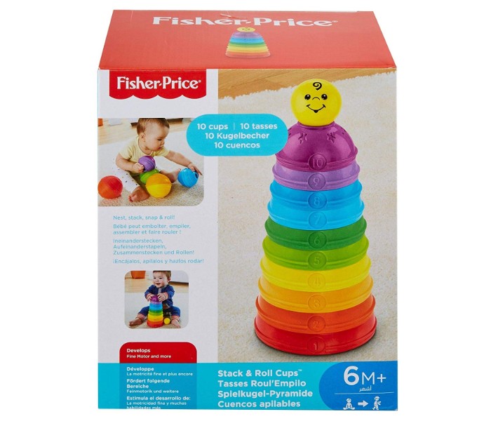 Fisher Price W4472 Brilliant Basics Stack and Roll Cups Assorted - Zoom Image 4