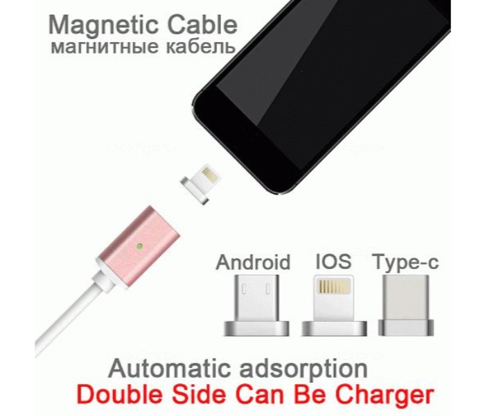 Zooni 3 In 1 Fast Charging 2A Max Metal Magnetic Charging Cable for Micro USB, Type C Android and Lightning iOS Devices ZFC31 Multicolor - Zoom Image 7