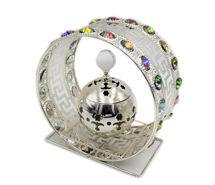 Home Concept Ar-123-2 Incense Burner For Bakhoor - Silver - Zoom Image 1