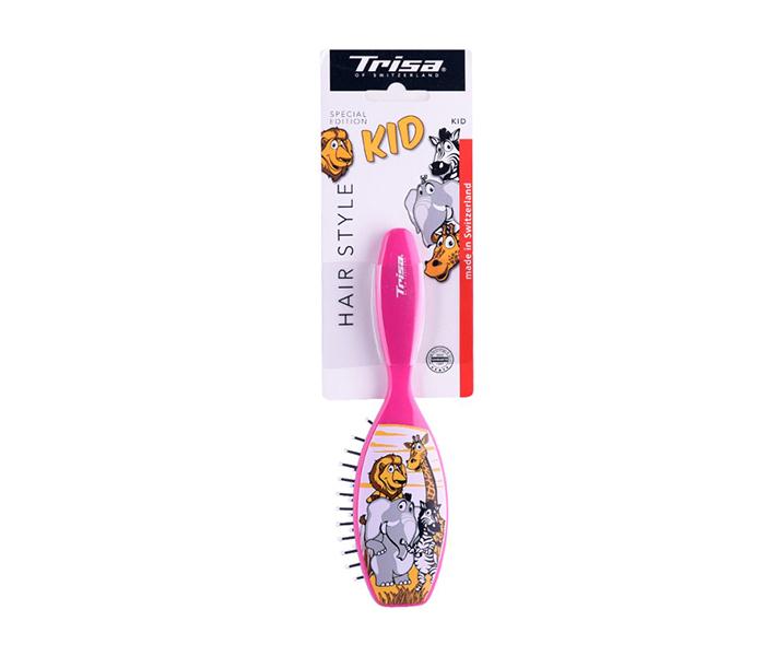 Trisa Special Edition Kid Rubber Cushion Hair Brushing - Plastic Pins - Zoom Image